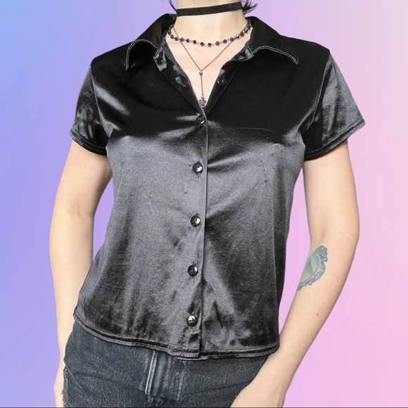 Accomplice Tops - Goth button down blouse